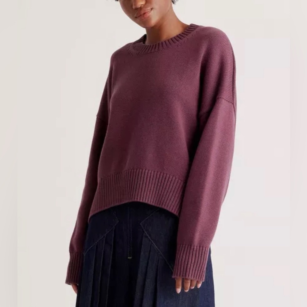 Quince 100% Cotton Boyfriend Crew Sweater